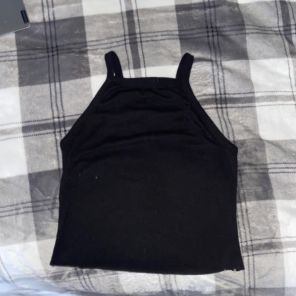 shein black crop tank top